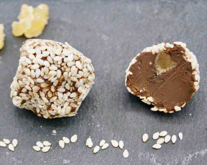 Truffes gingembre-sésame