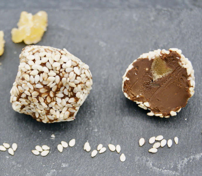 Truffes gingembre-sésame