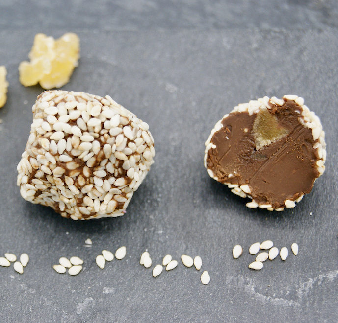 Truffes gingembre-sésame