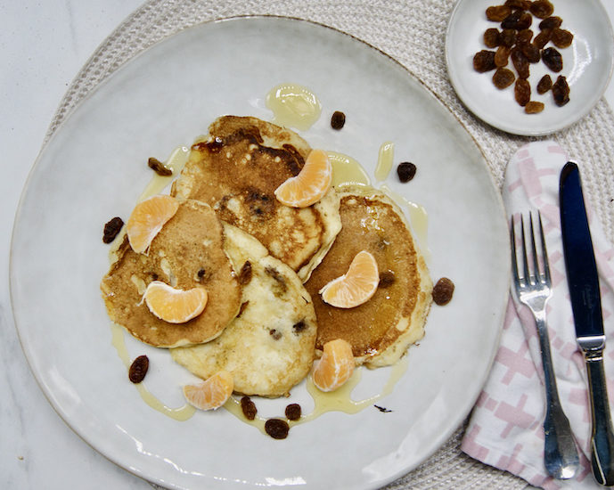 Pancakes aux raisins secs