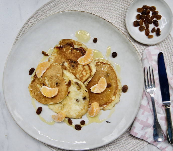 Pancakes aux raisins secs
