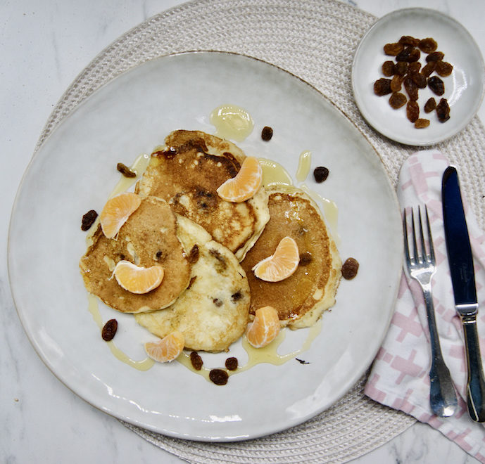 Pancakes aux raisins secs