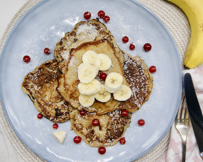 Pancakes coco-bananes