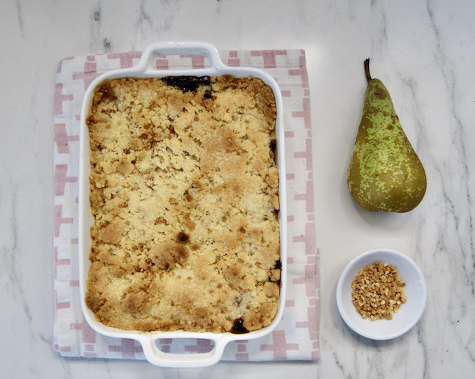 Crumble praliné aux poires