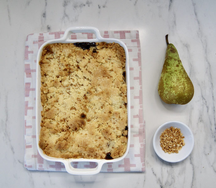 Crumble praliné aux poires