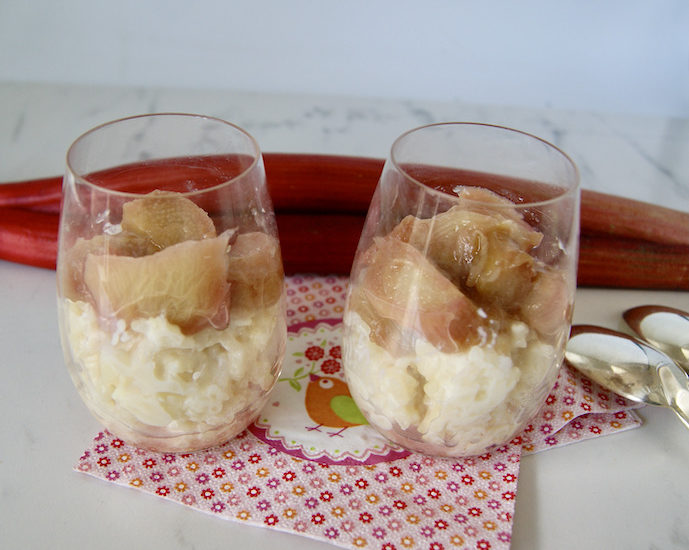 Riz au lait et compote de rhubarbe