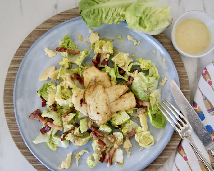 Sucrines au halloumi et lardons