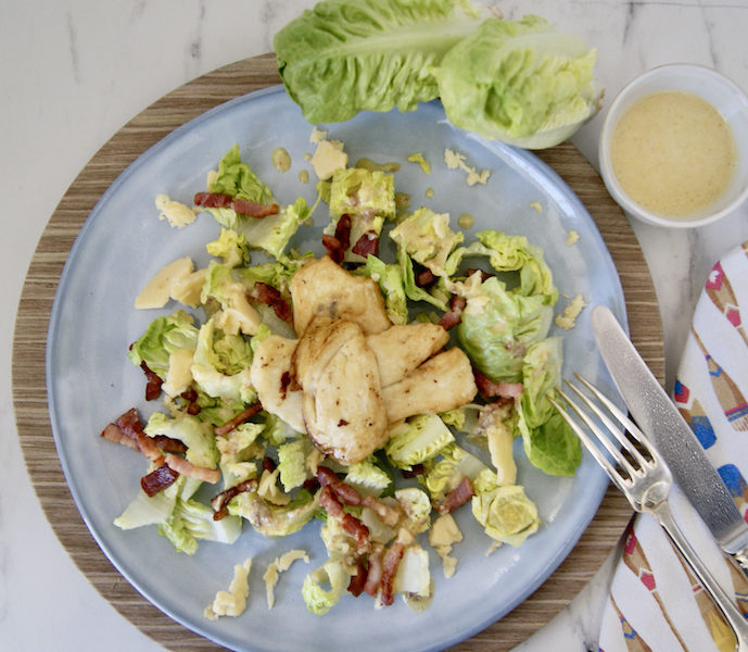 Sucrines au halloumi et lardons