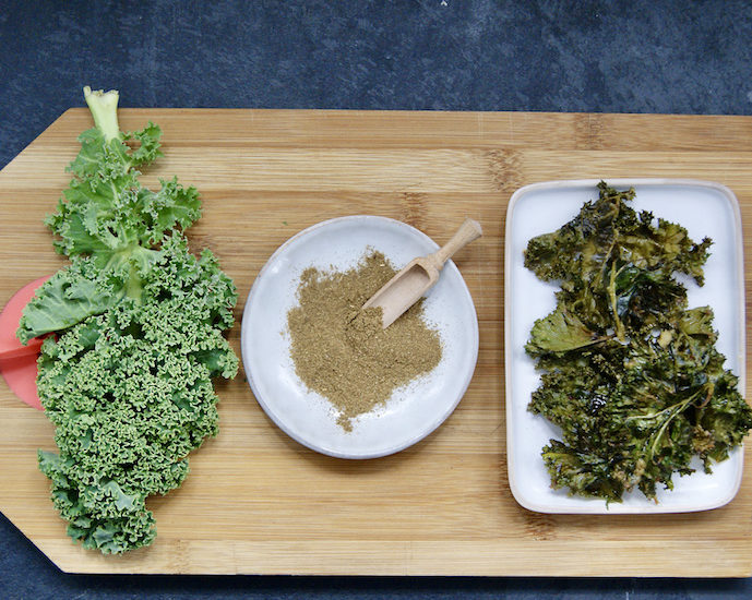 Chips de chou kale au cumin