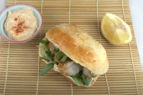 Sandwich aux noix de Saint Jacques croustillantes