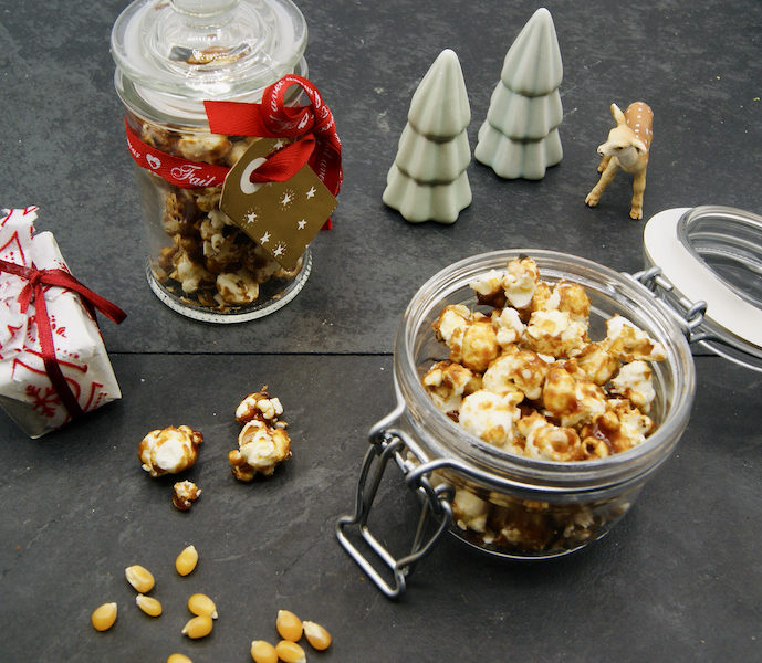 Pop corn au pain d&rsquo;épices en pot à offrir