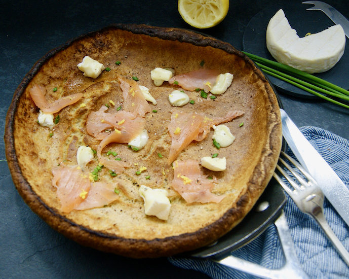 Crêpe soufflée au saumon fumé