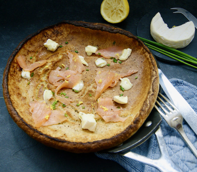 Crêpe soufflée au saumon fumé