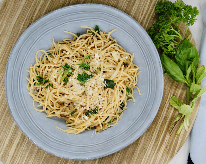 One-pot pâtes aux herbes