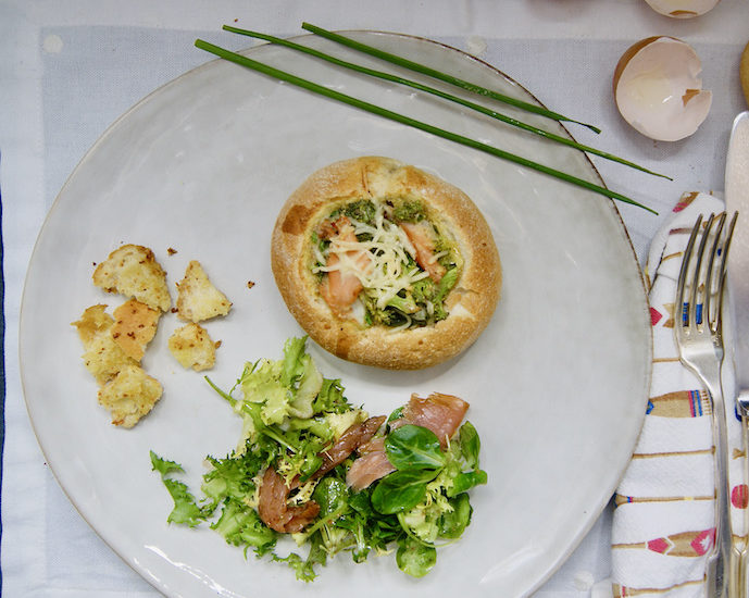 Petits pains ronds farcis à l’omelette