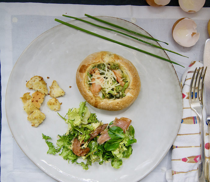 Petits pains ronds farcis à l’omelette