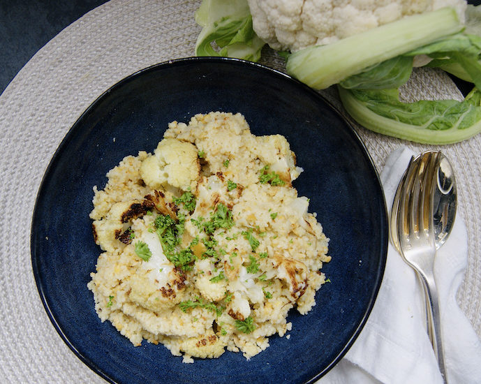 Risotto d&rsquo;orge au chou-fleur rôti