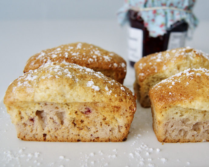 Mini-cakes vanille-fraise